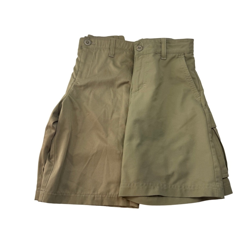 Under Armour Kids Tan HeatGear Cargo 2 Pack Shorts Youth Small Loose Fit